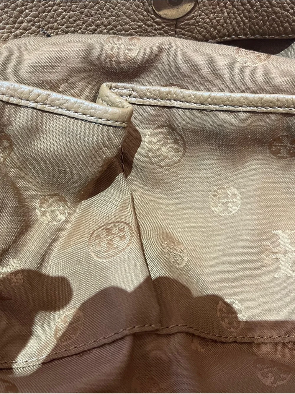 Tory Burch Marion Slouchy Camel Colored Shoulder Bag